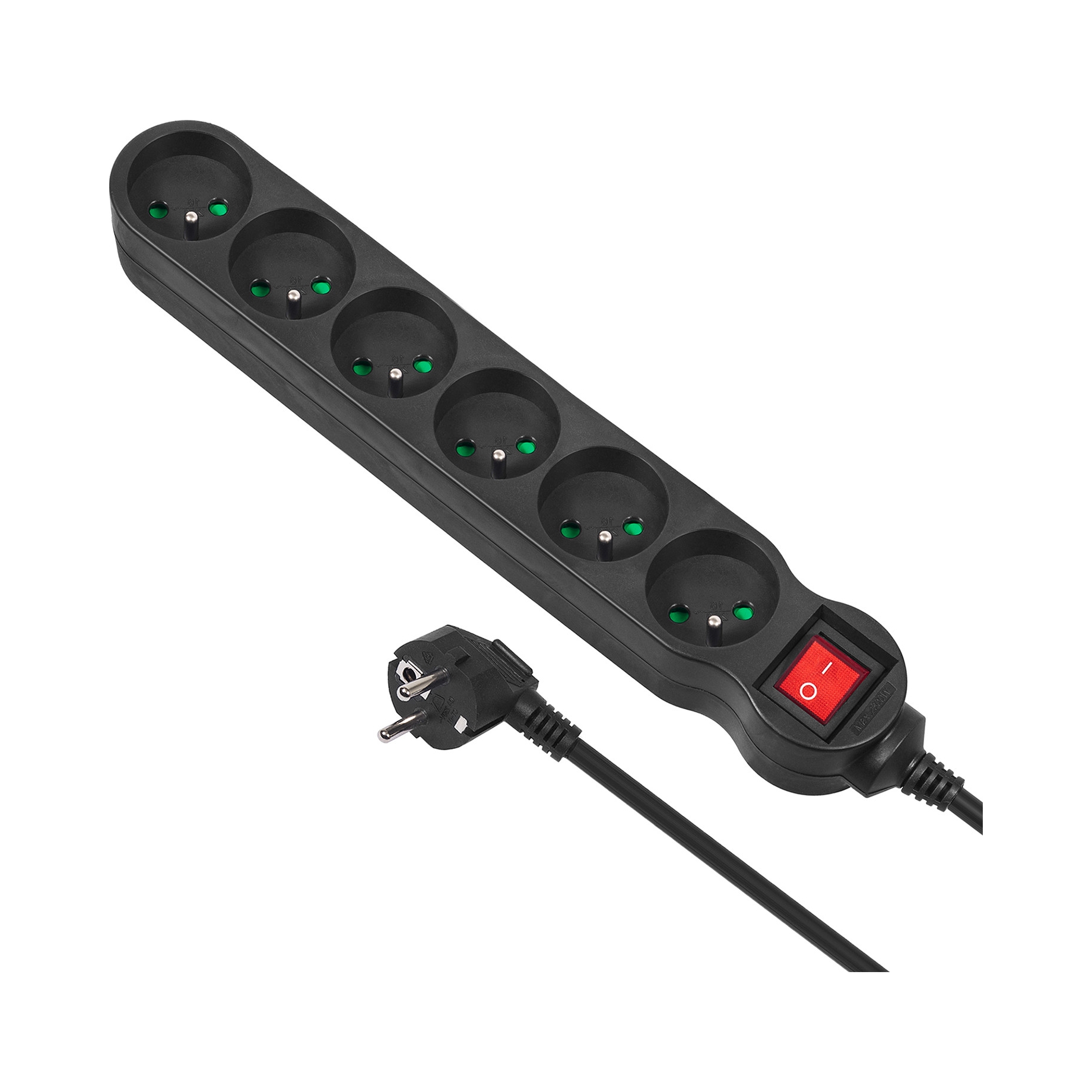 Maclean Listwa zasilająca 6g 5m MCE188 2300W czarna