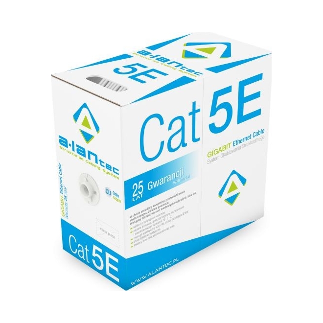 Skrętka F/utp kat.5e Pvc, Eca 4x2x24 Awg, 1Gb/s, 250 MHz, 305m Alantec