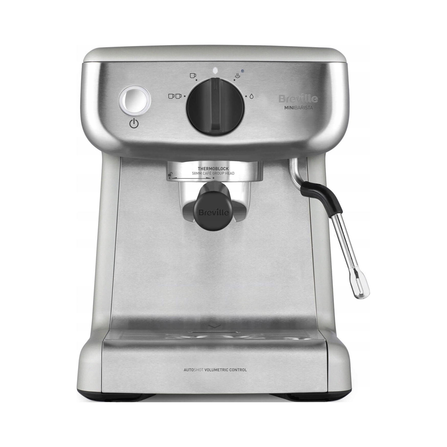 Kolbový kávovar na espresso Breville Mini Barista 1500 W strieborný/sivý