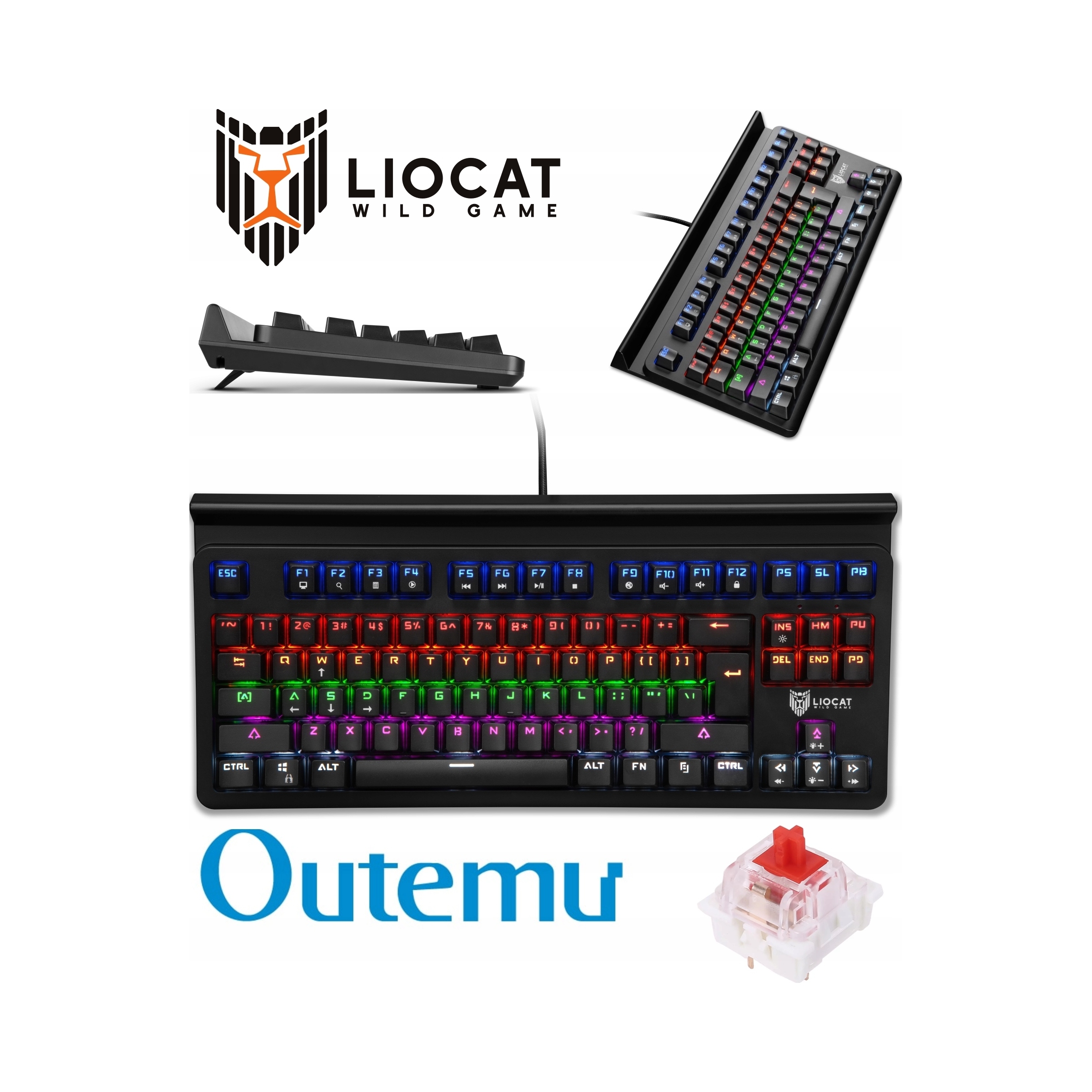 Liocat klawiatura gamingowa Kx 366+ CM mechaniczna qwerty outemu red