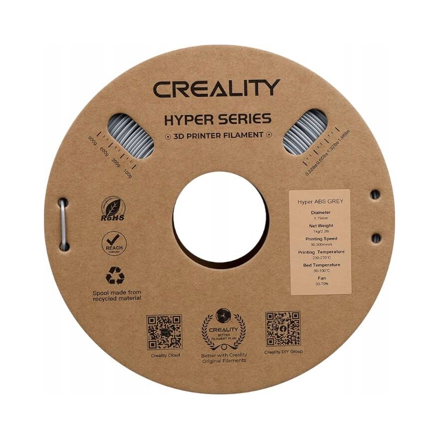 Filament Hyper Abs Creality šedý 1,75 mm 1 kg