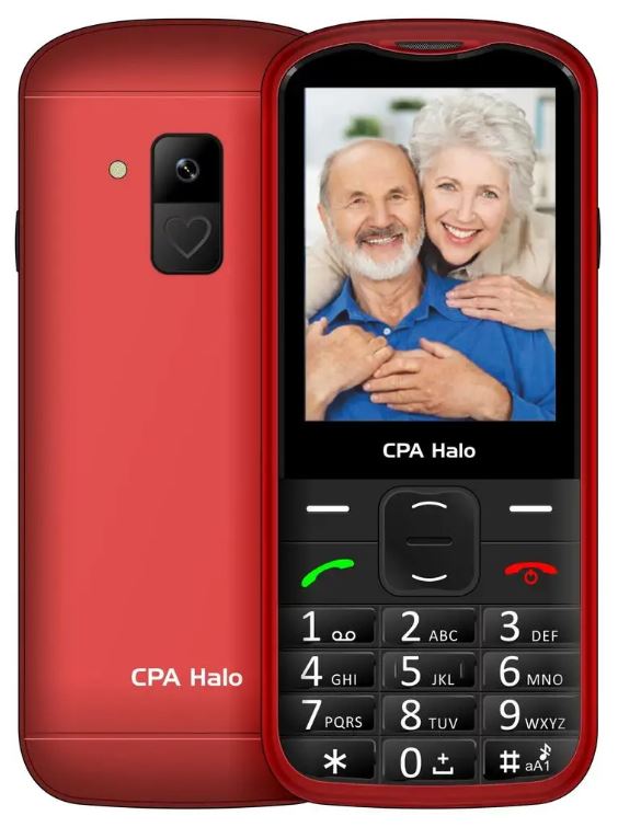 Telefon Cpa Halo 28 Senior červený s nabíjecím stojánkem