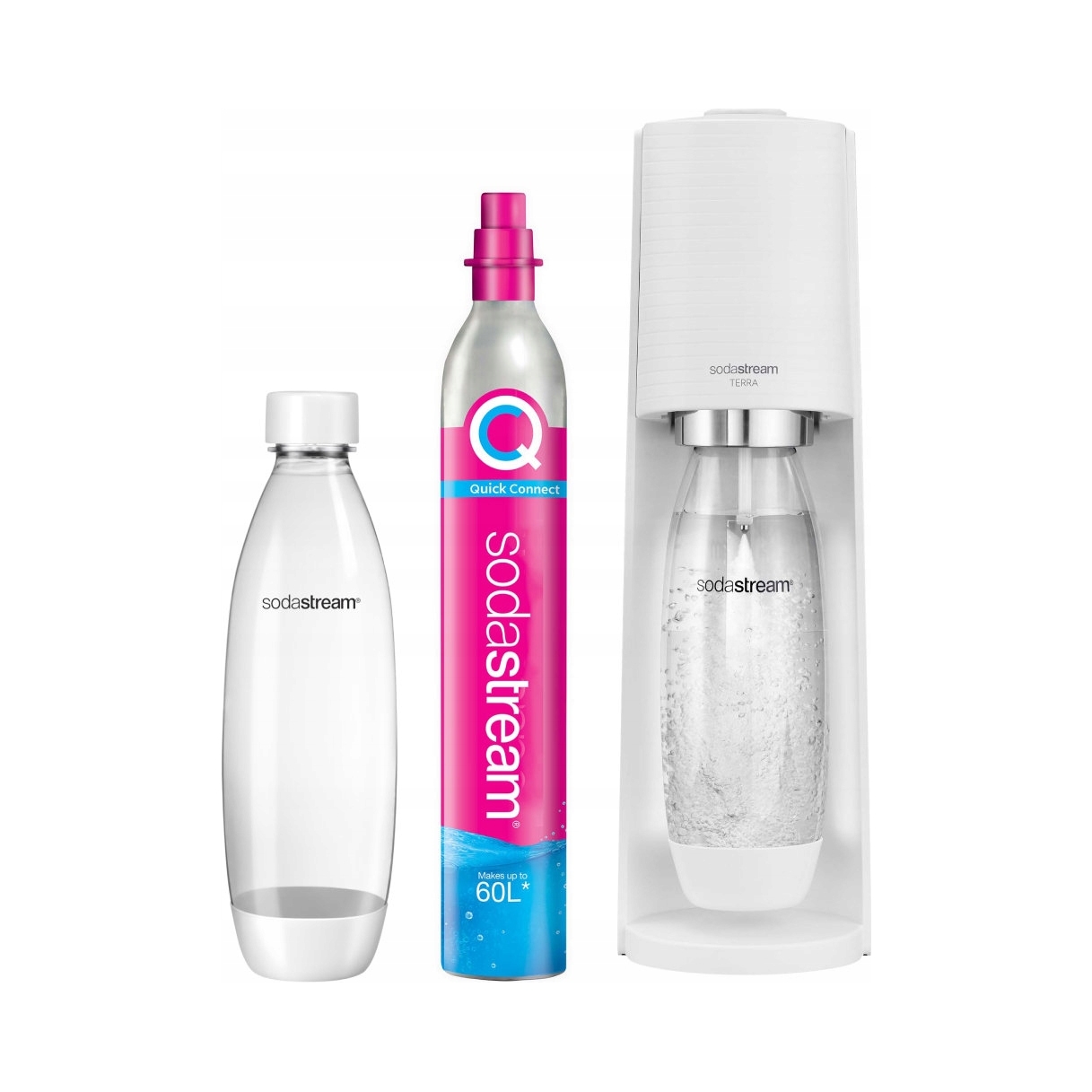 Sodastream Terra Biały Saturator Do Gazowania Wody Butelka I Nabój