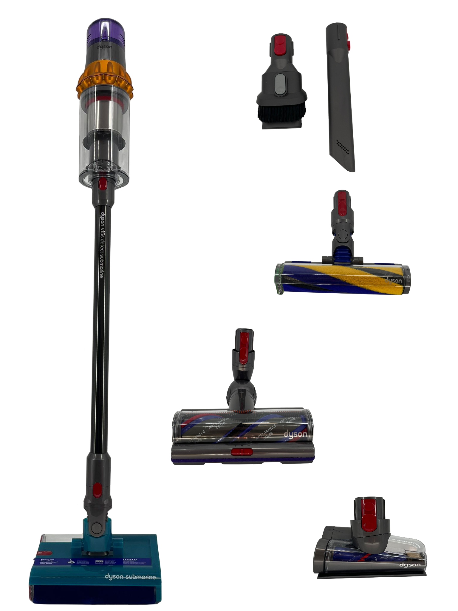 Vertikálny vysávač Dyson V15s Detect Submarine strieborný/sivý