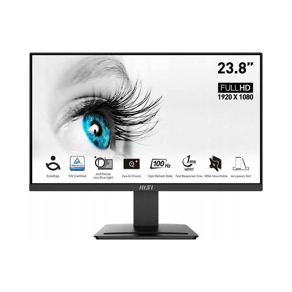 Monitor Msi Pro MP2412 23.8",LED podsvícení, Va panel, 1ms, 4000: 1, 300cd/