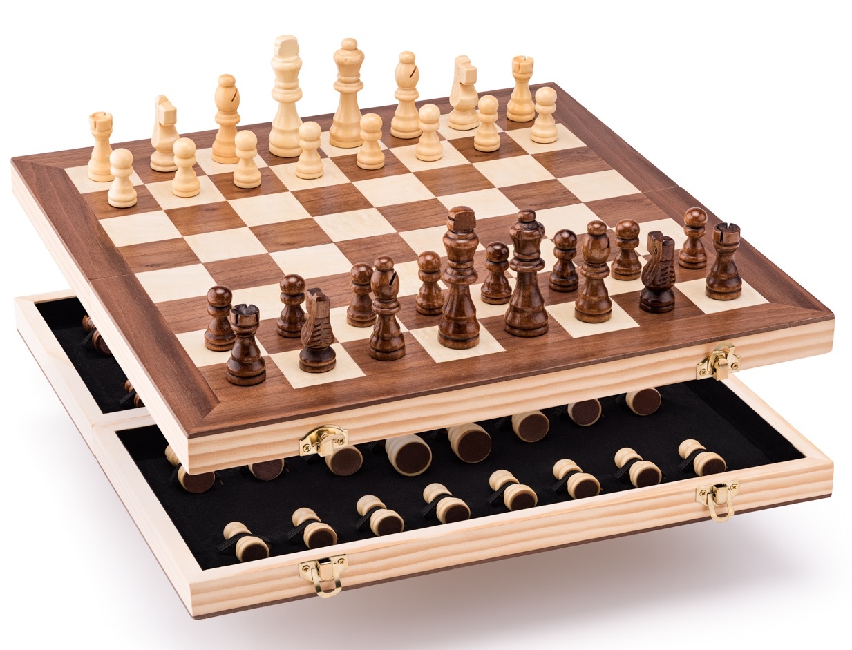 Woody Drewniane Szachy Royal Chess Gra Logiczna Pudełko