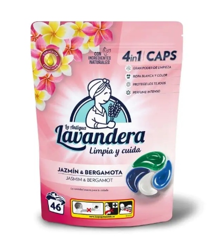 Levně La Antigua Lavandera kapsle na praní Jasmín & Bergamot 46Ks