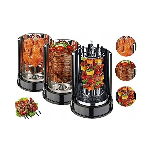 Składany grill elektryczny gourmetmaxx czarny 1400 W