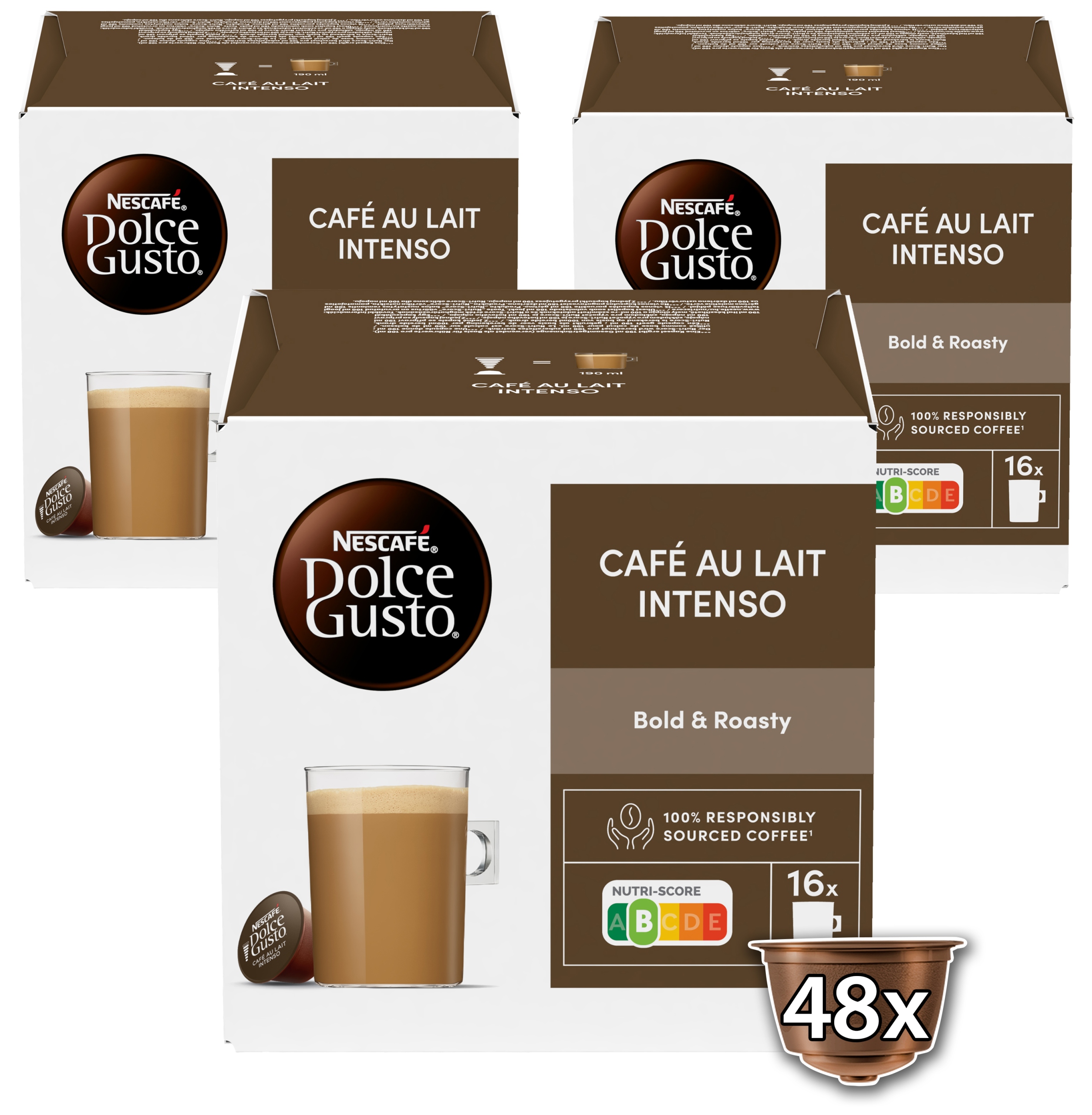 Levně Káva v kapslích Nescafe Dolce Gusto Cafe au Lait Intenso 3 x 16 ks