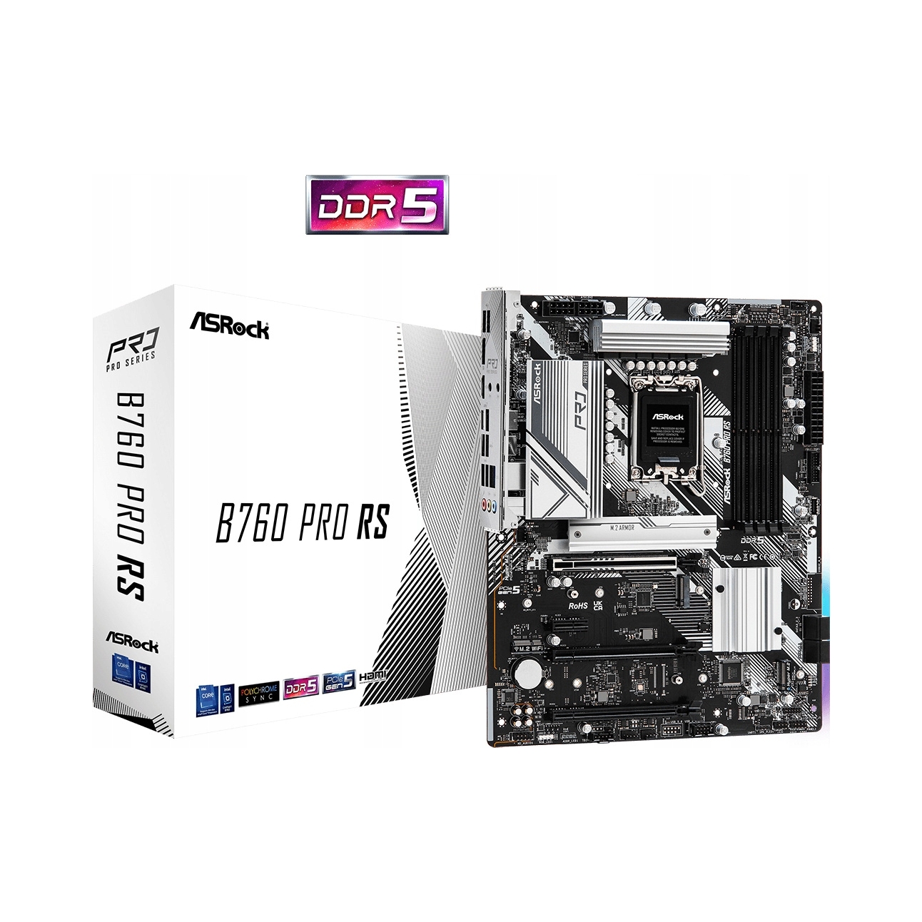Základná doska ASRock B760 Pre Rs B760 DDR5 SATA3 M.2 USB3.1 PCIe5.0 pätica