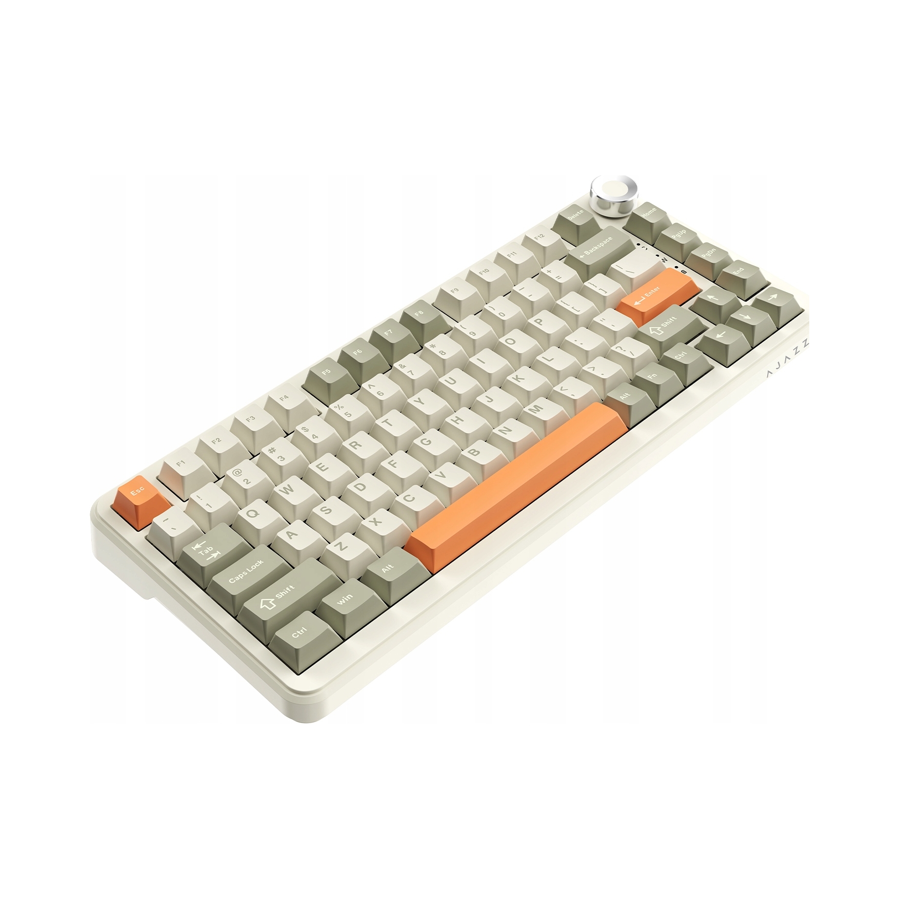 Klawiatura Ajazz AK820MAX Biała Orange Rgb Mechaniczna Bezprzewodowa