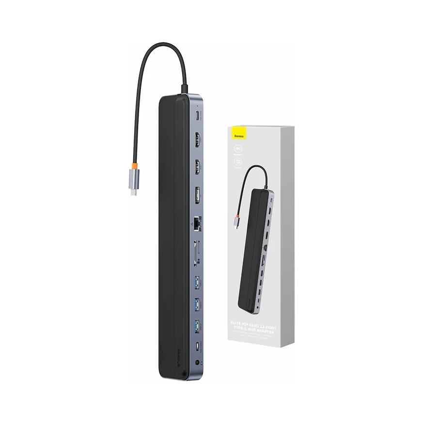 Baseus EliteJoy Gen2 uniwersalny Hub Usb 12w1 z kablem Usb- C 25cm pod A C