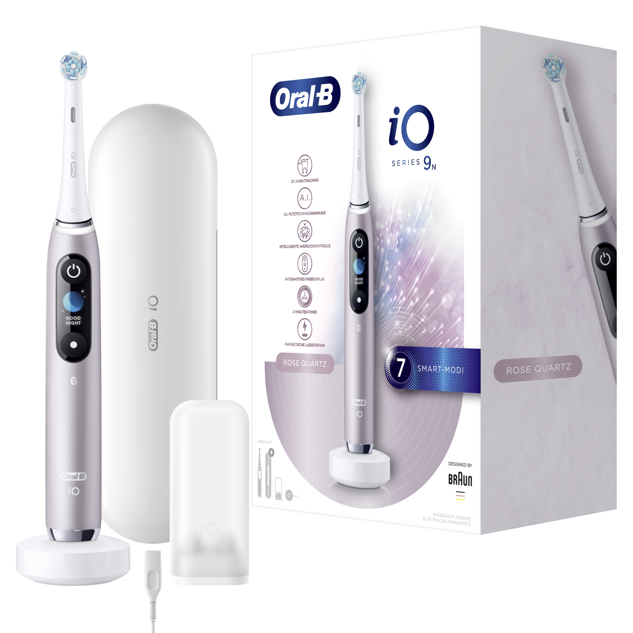 Oral-B iO 9 Series Rose Quartz Szczoteczka magnetyczna z etui ładującym
