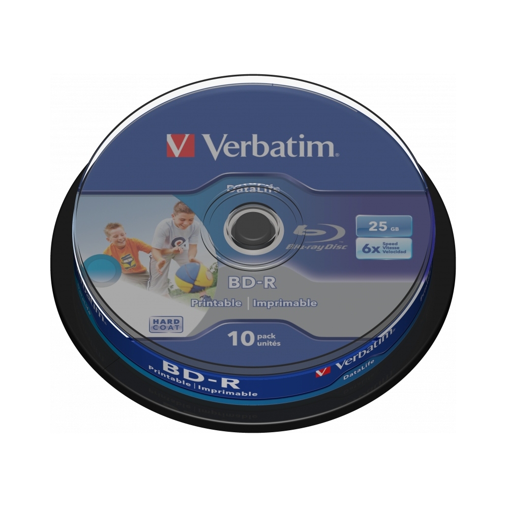 BLU-ray Verbatim Bd-r Sl Hard Coat 25GB 6x Printable do drukowania,