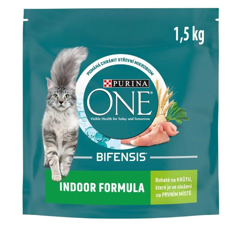 Levně Purina Nestle Purina One Indoor krmivo pro kočky krůta 3x1,5kg