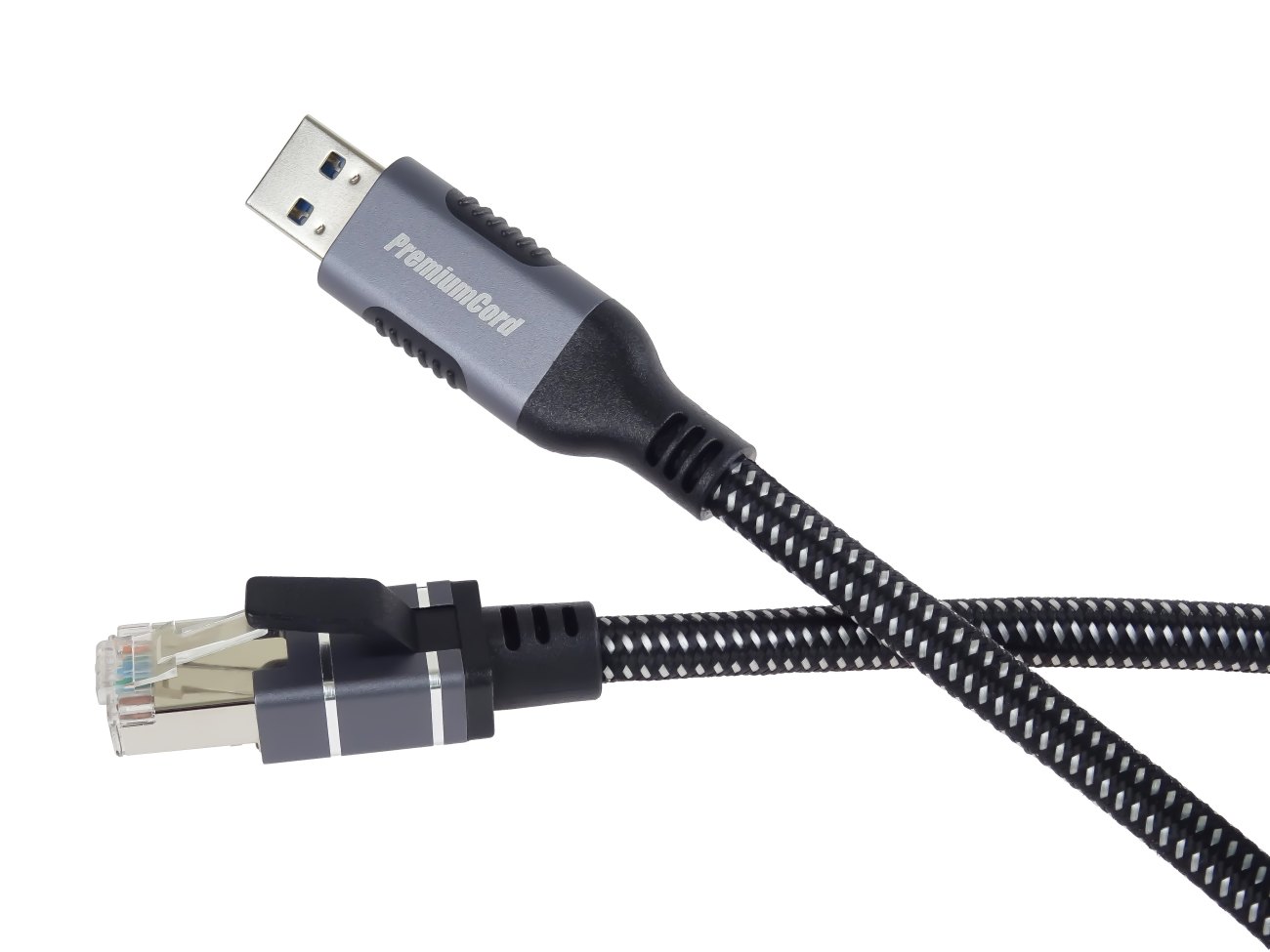 Kabel Ethernet PremiumCord USB3.2 do Lan RJ45 10/100/1000, 2m