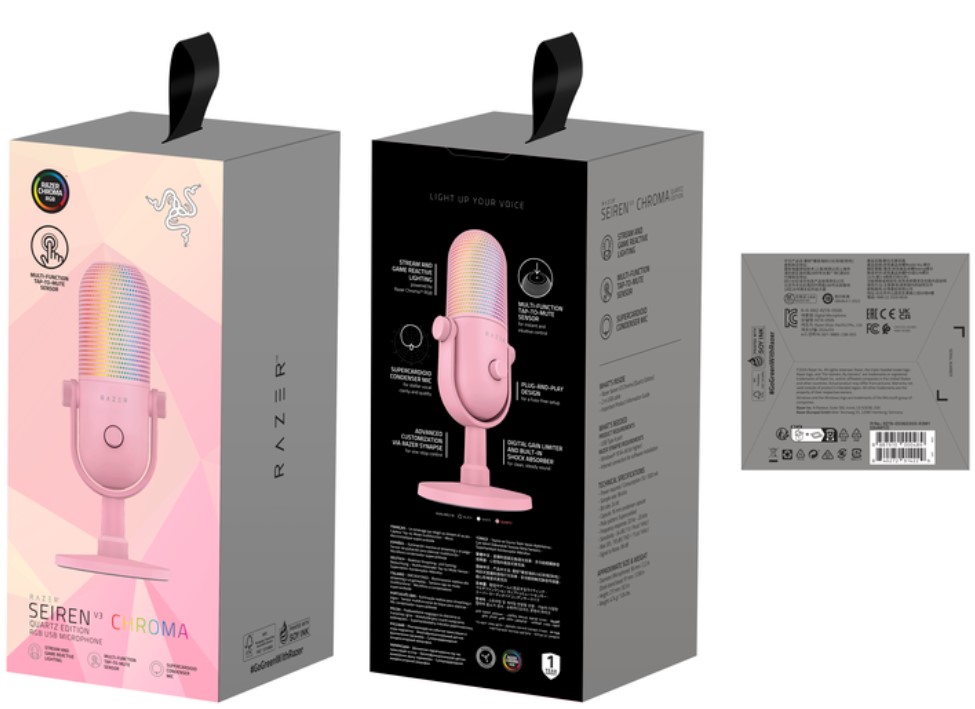 Razer Mikrofon Seiren V3 Chroma, Quartz — 10