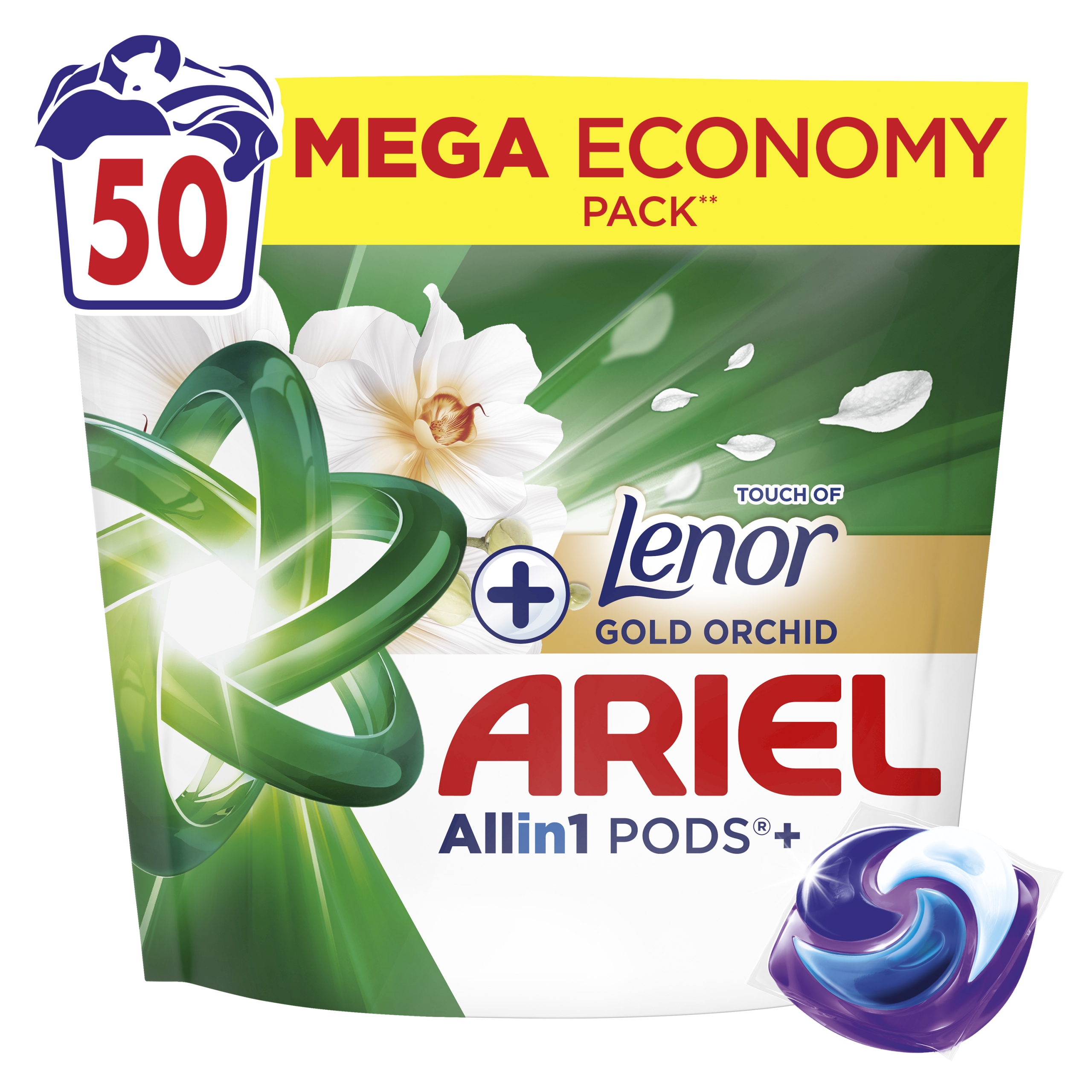 Levně Ariel Allin1 Pods +Touch of Lenor Gold Orchid, 50 Praní