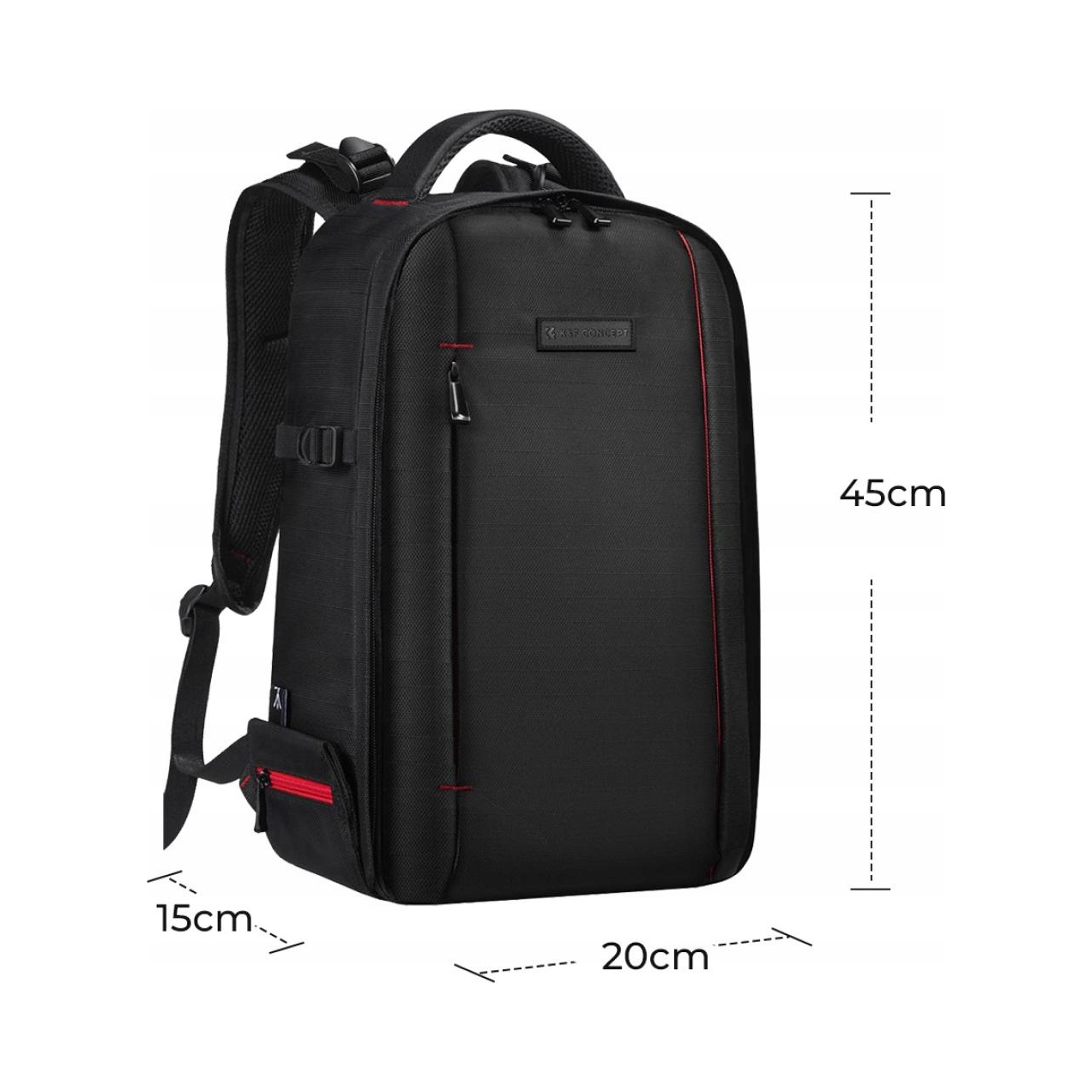 K&F CONCEPT Plecak Fotograficzny Wodoodporny Na Aparat Laptop Czarny — miniatura 8