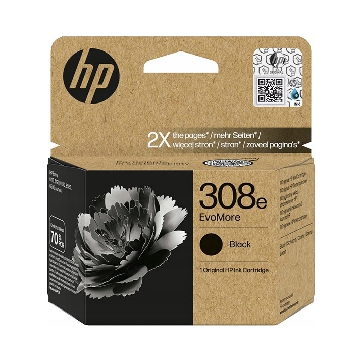 Černá inkoustová kazeta Hp 308 e EvoMore 7FP22UE (vysokokapacitní) do