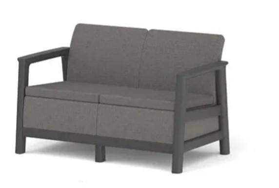 Keter Scandi Linea 2 Seaters Sofa Mountain Grey/Grafit