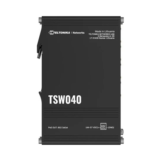 Teltonika prepínač nespravovateľný switch TSW040 8xPoE+ 8x10/100 Eth, Din