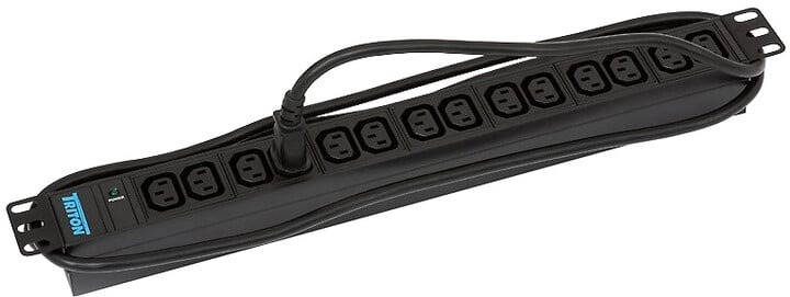 Triton 19',14xIEC C13,kontrol.,3x1.5mm 2m kabel IEC320 C14, RAL9005