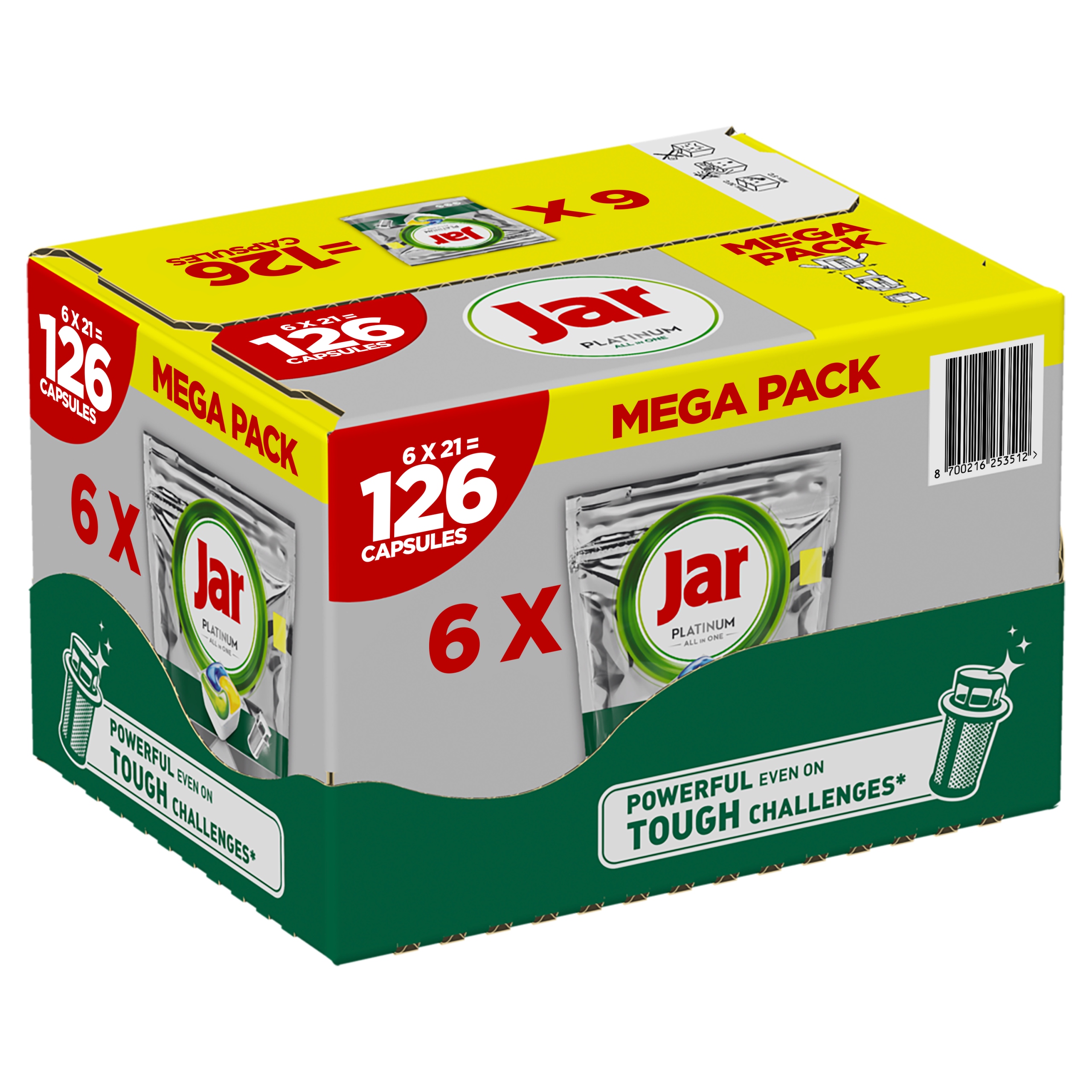 Levně Jar kapsle na nádobí Platinum 126 ks