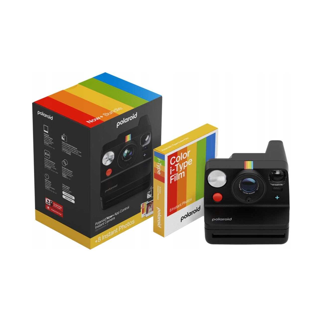 Instantní fotoaparát Polaroid Now+ Gen 3 černý barevné náplně (8 ks)