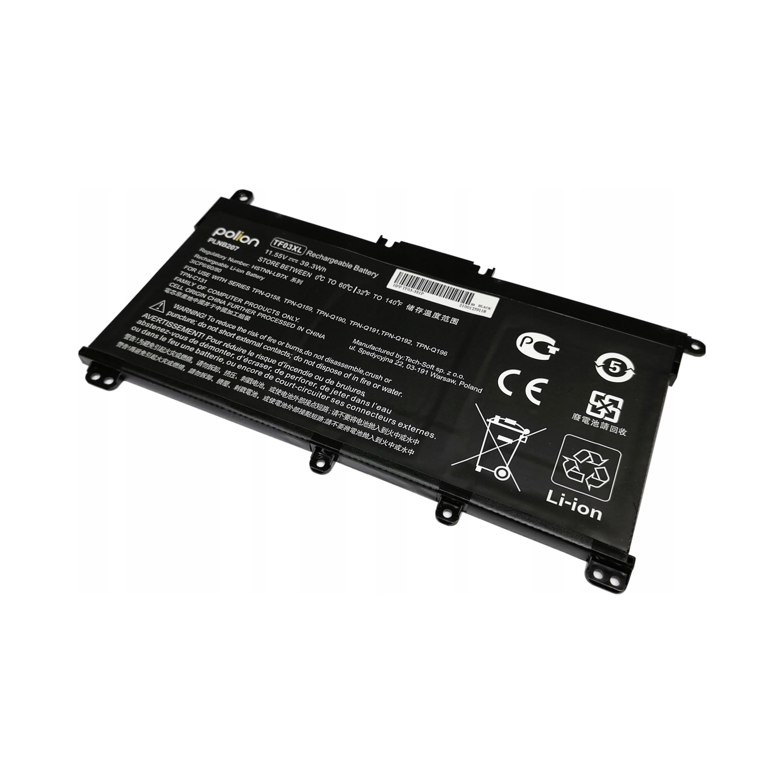 Batéria pre notebooky Hp , Compaq , lítium-polymérová, 3400 mAh Polion
