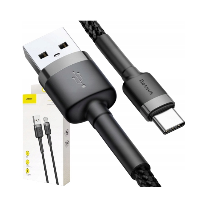 Кабель Baseus USB-USB Type C 3 м Черный