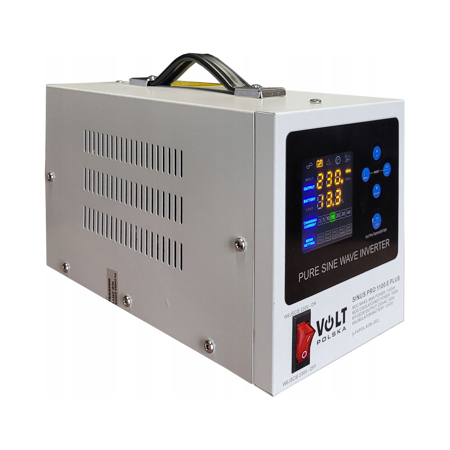 Zasilacz Awaryjny Sinus Pro 1100 E Plus 12/230V 700W 1100VA Aku LiFePO4 Agm