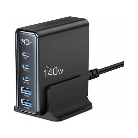Tech-protect DC140W-GAN 5 Port Viacportová Nabíjacia Stanica PD140W/QC3.0