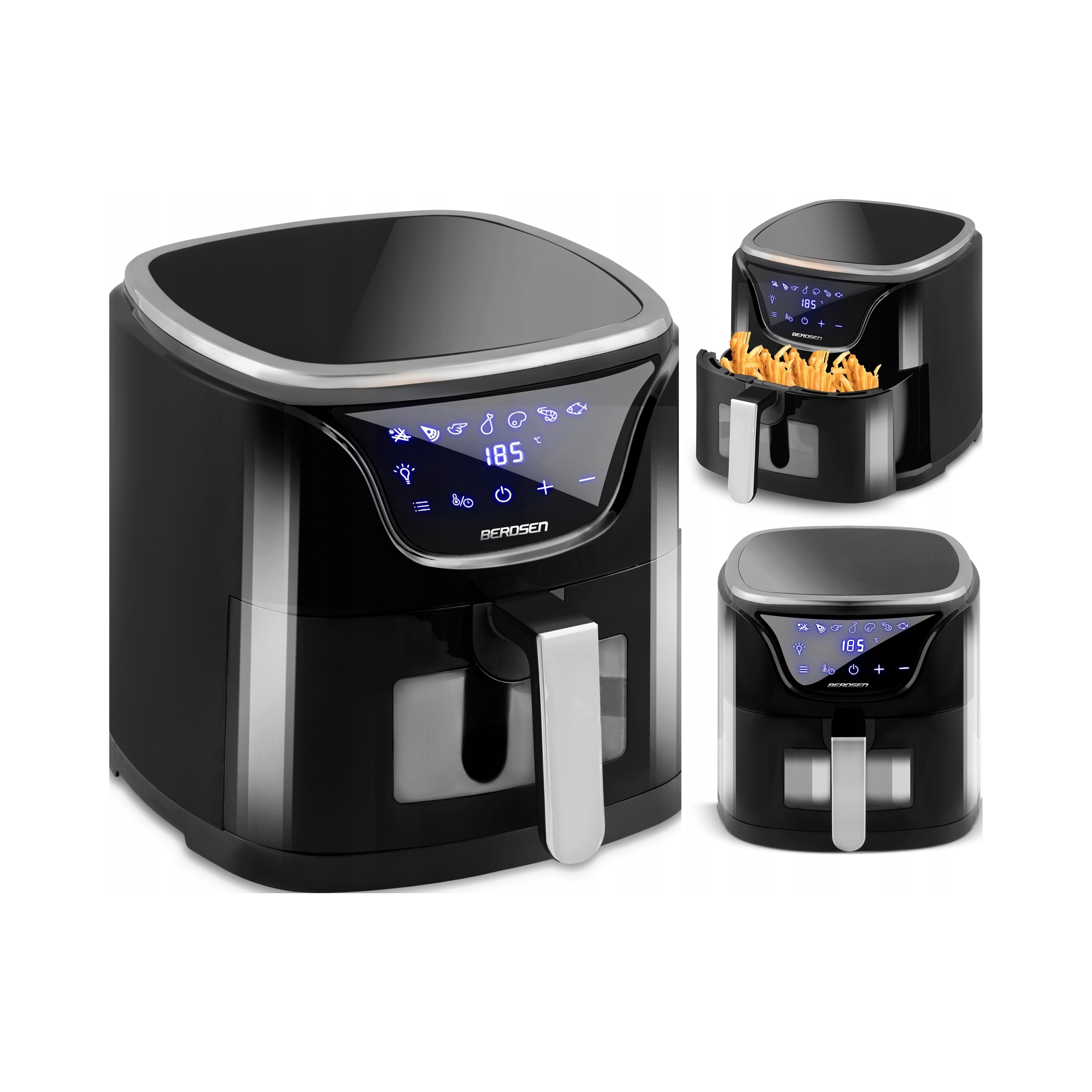 Berdsen BD-652 Horkovzdušná fritéza 5 l, 1500 W, černo-stříbrná