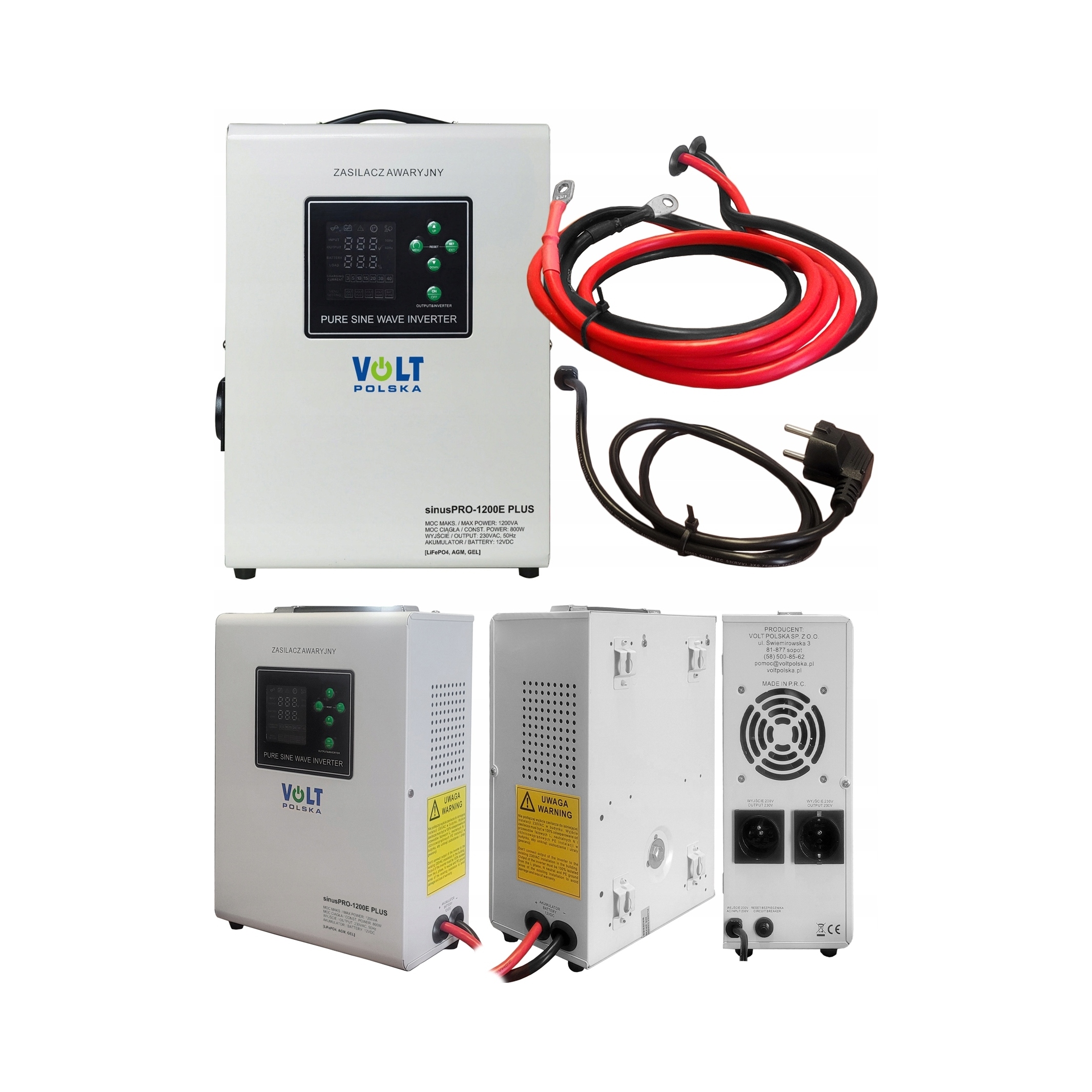 Sinus Pro 1200 E Plus 12/230V (800/1200W) Núdzový Napájací Zdroj Volt