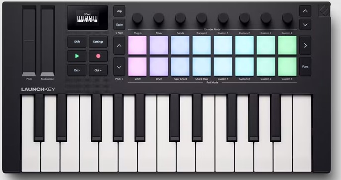 Novation Launchkey Mini 25 mk4 ovládací klávesnice