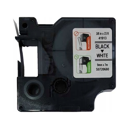 Páska Dymo 40913 D1 9 mm x 7 m černá nápis bílá páska S0720680