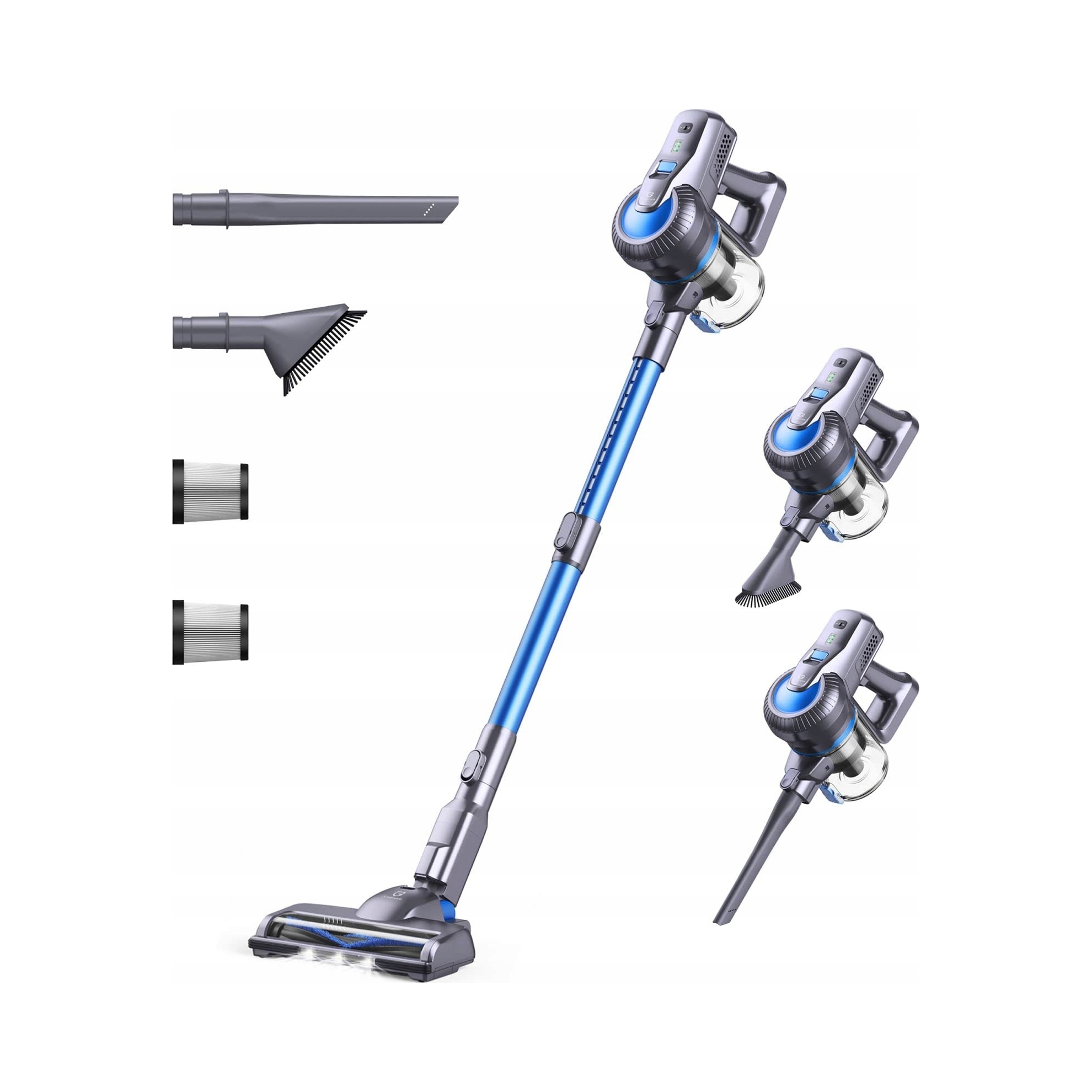 Bezprzewodowy Odkurzacz Pionowy Greenote 200W Niebieski Z Lampką