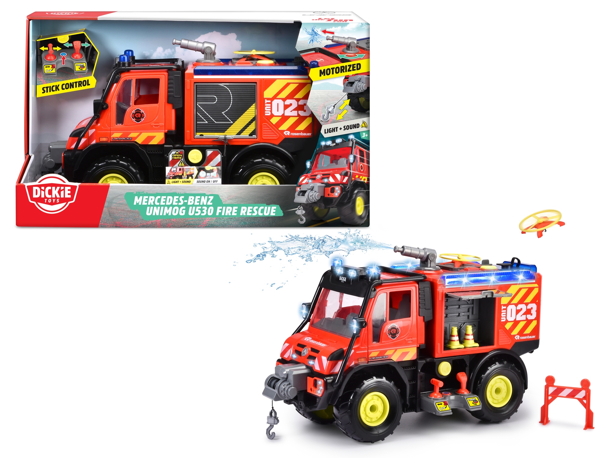 Dickie Toys Sos Wóz strażacki Unimog U530, 50 cm