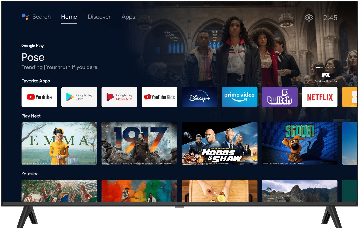 Telewizor TCL 40S5400A 40" LED Full HD Android TV HDR Dolby Audio Stan opakowania oryginalne