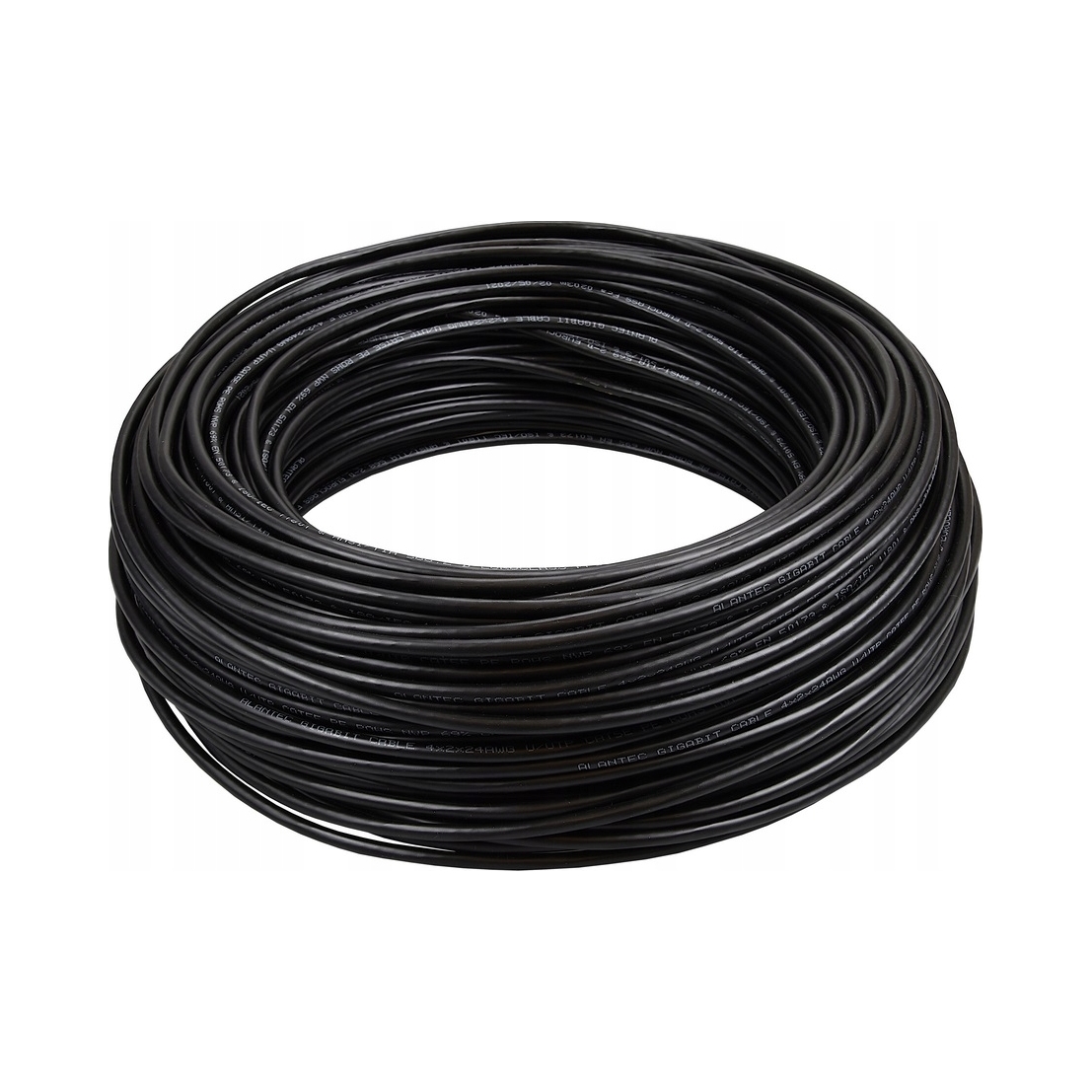 Kabel skrętka U/utp kat.6 drut Pe zewnętrzny żelowany czarny 100m