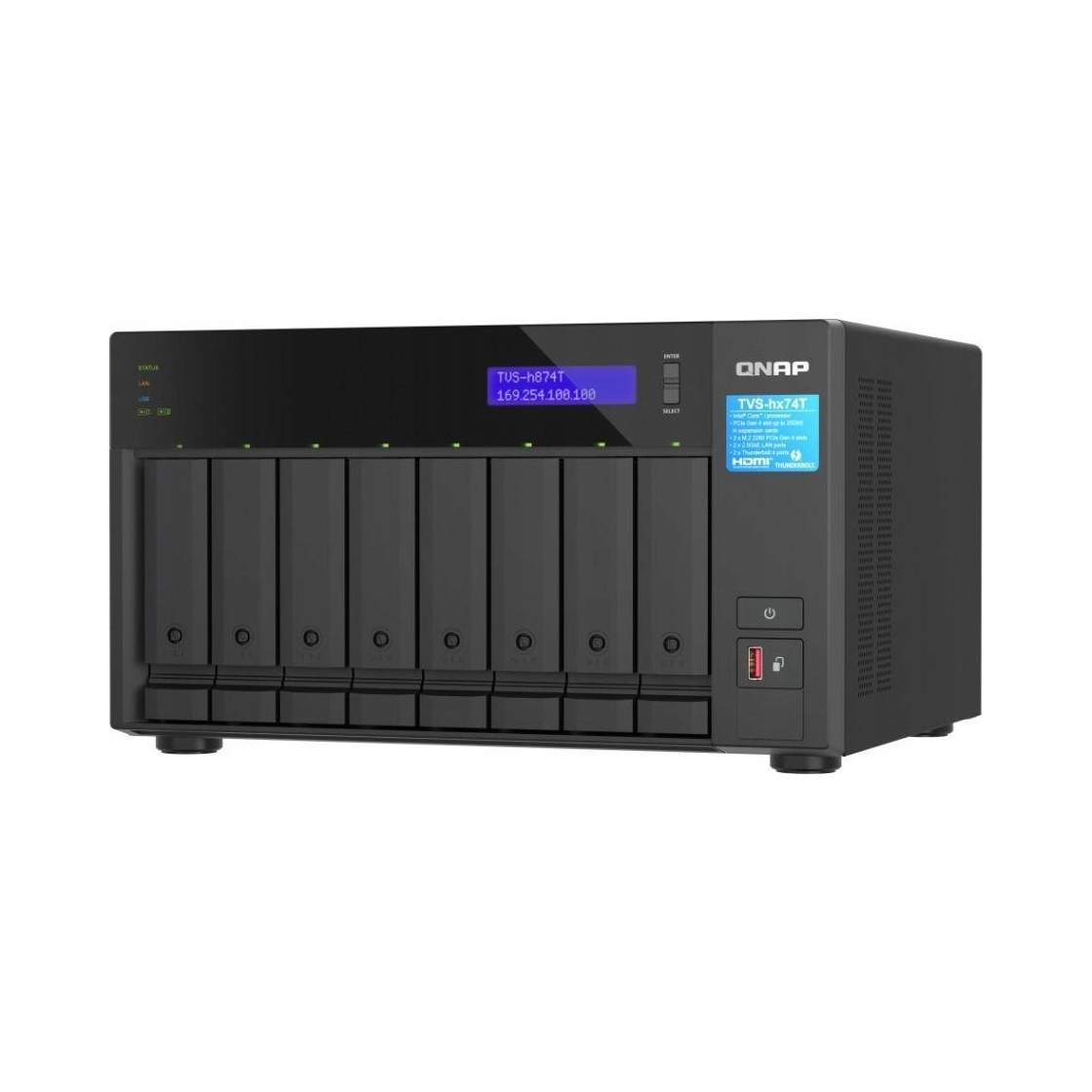 Qnap Nas server TVS-h874T-i9-64G, 8 pozícií pre disky, Intel Core i9, 64 Gb