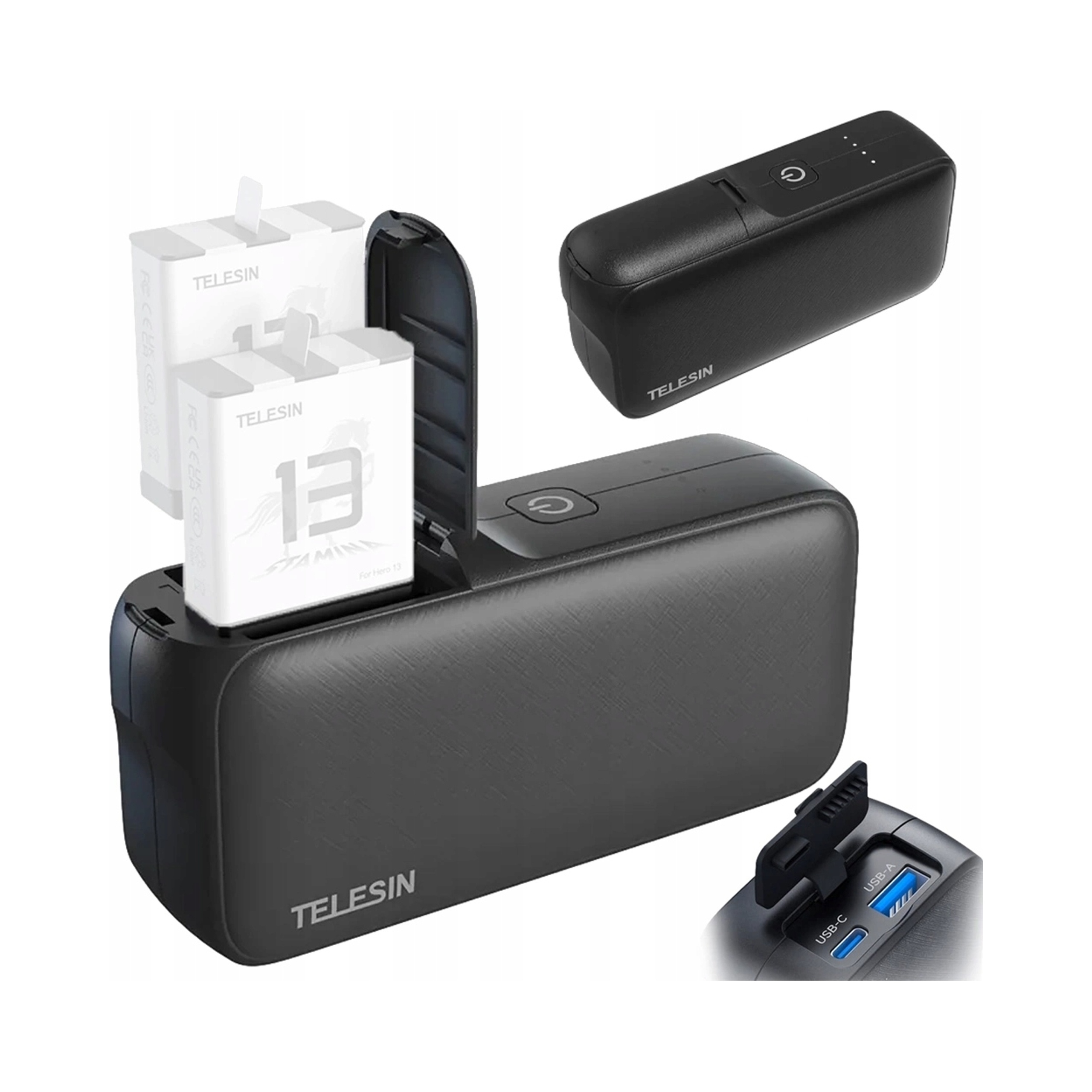 Ładowarka hub z powerbankiem Telesin 10000mAh do kamery GoPro Hero 13 Black