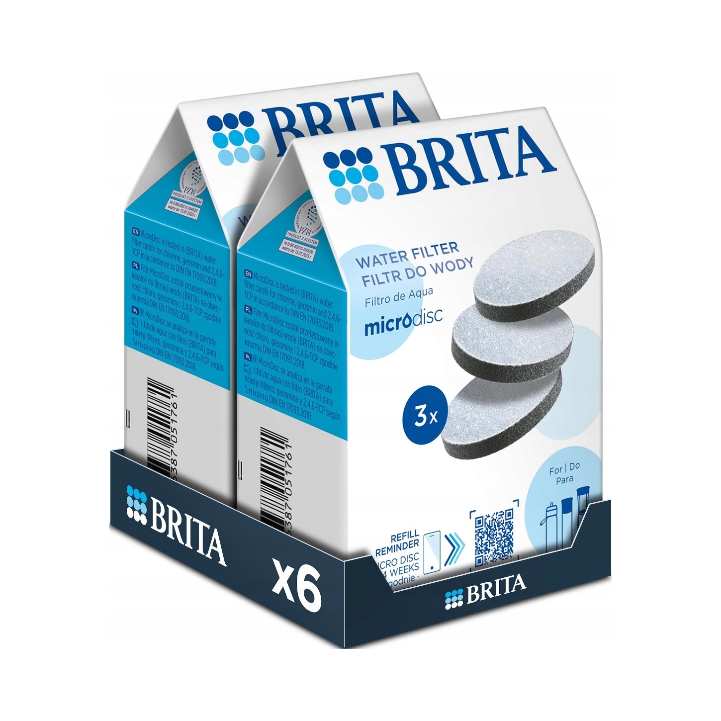 Brita filtr wkład filtrujący wodę MicroDisc do butelek i karafek 6 sztuk