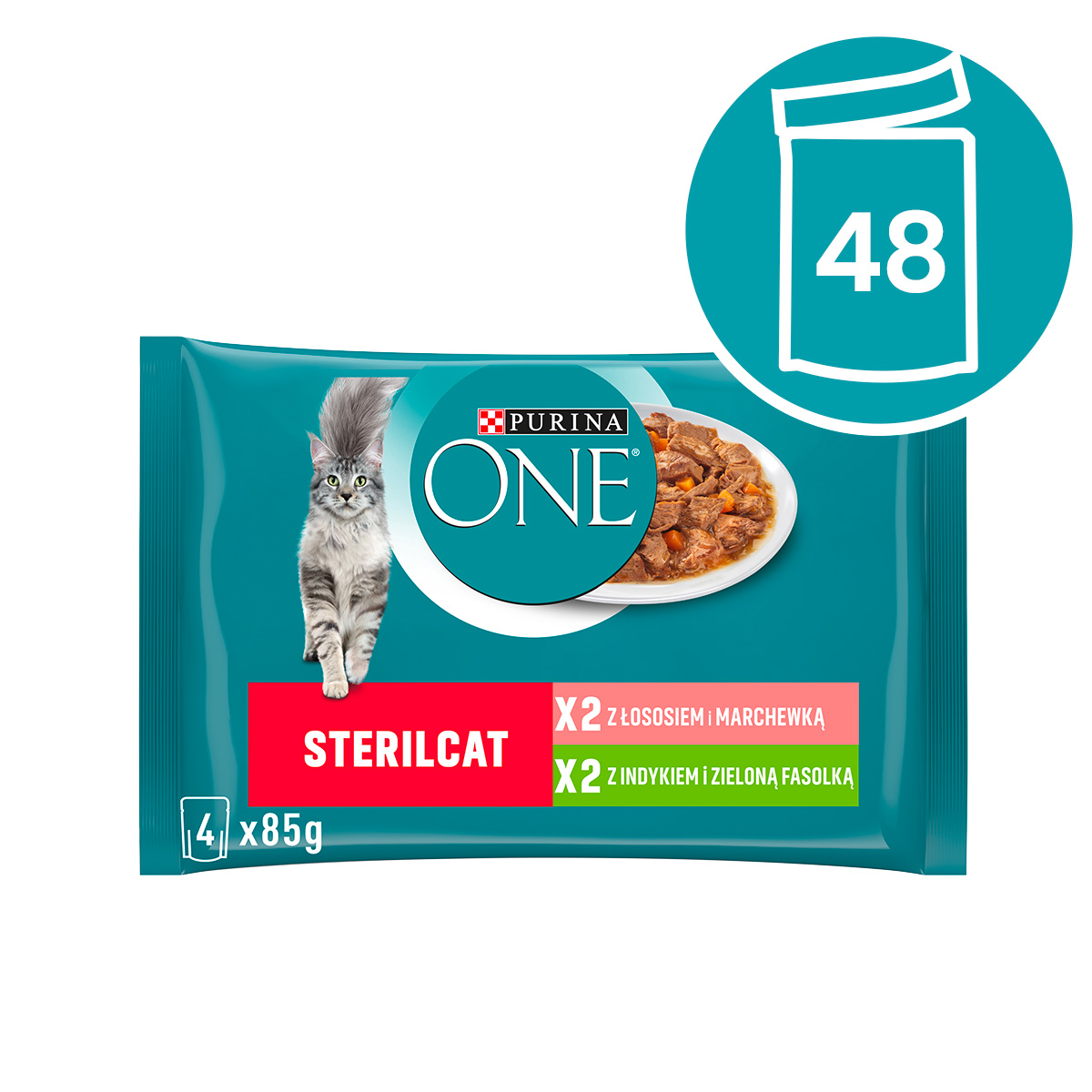 Levně Sterilcat multipack krůta a losos ve šťávě 48x85