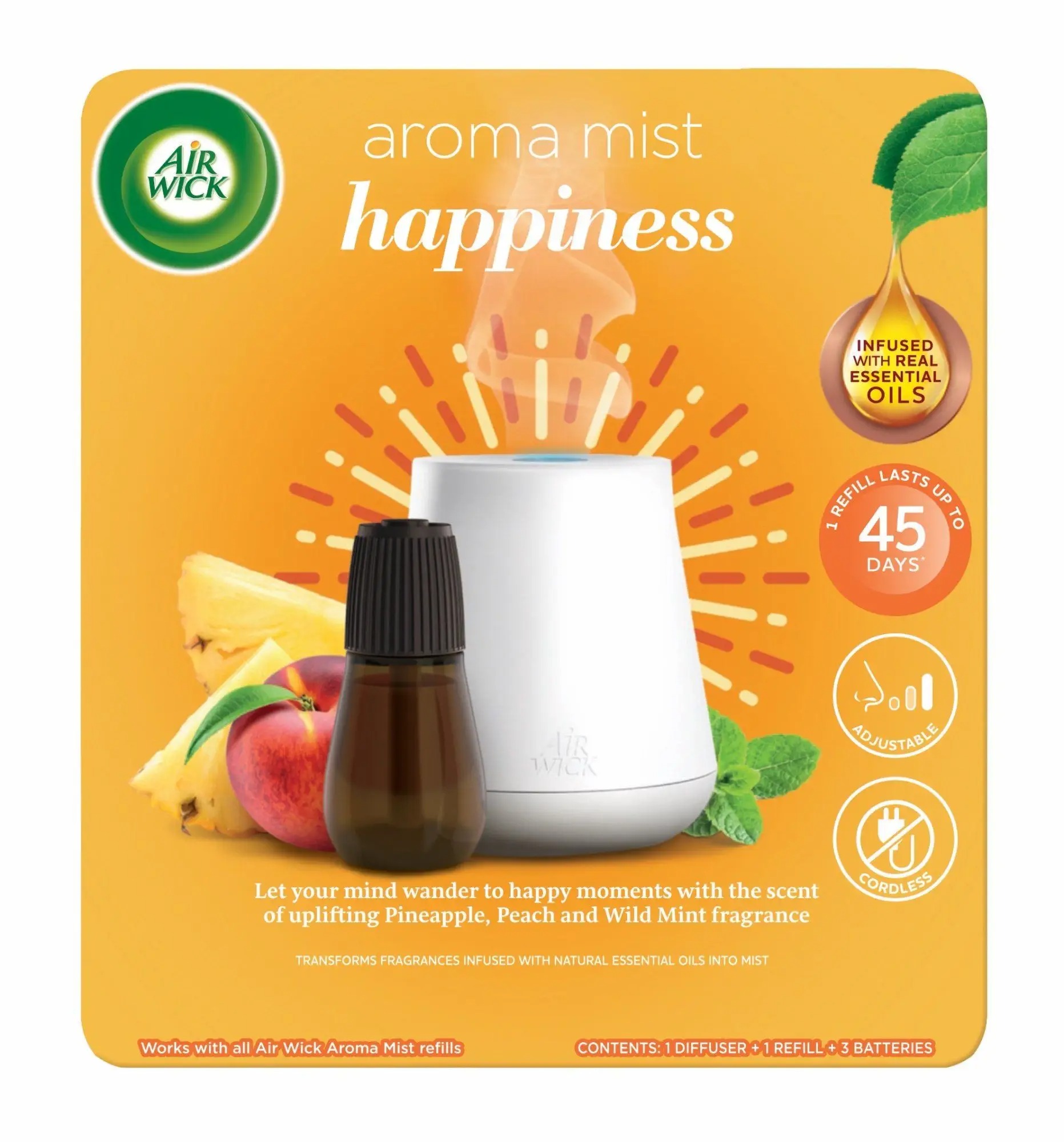 Levně Air Wick Aroma Mist Happiness difuzér vůně s náplní baterie 20