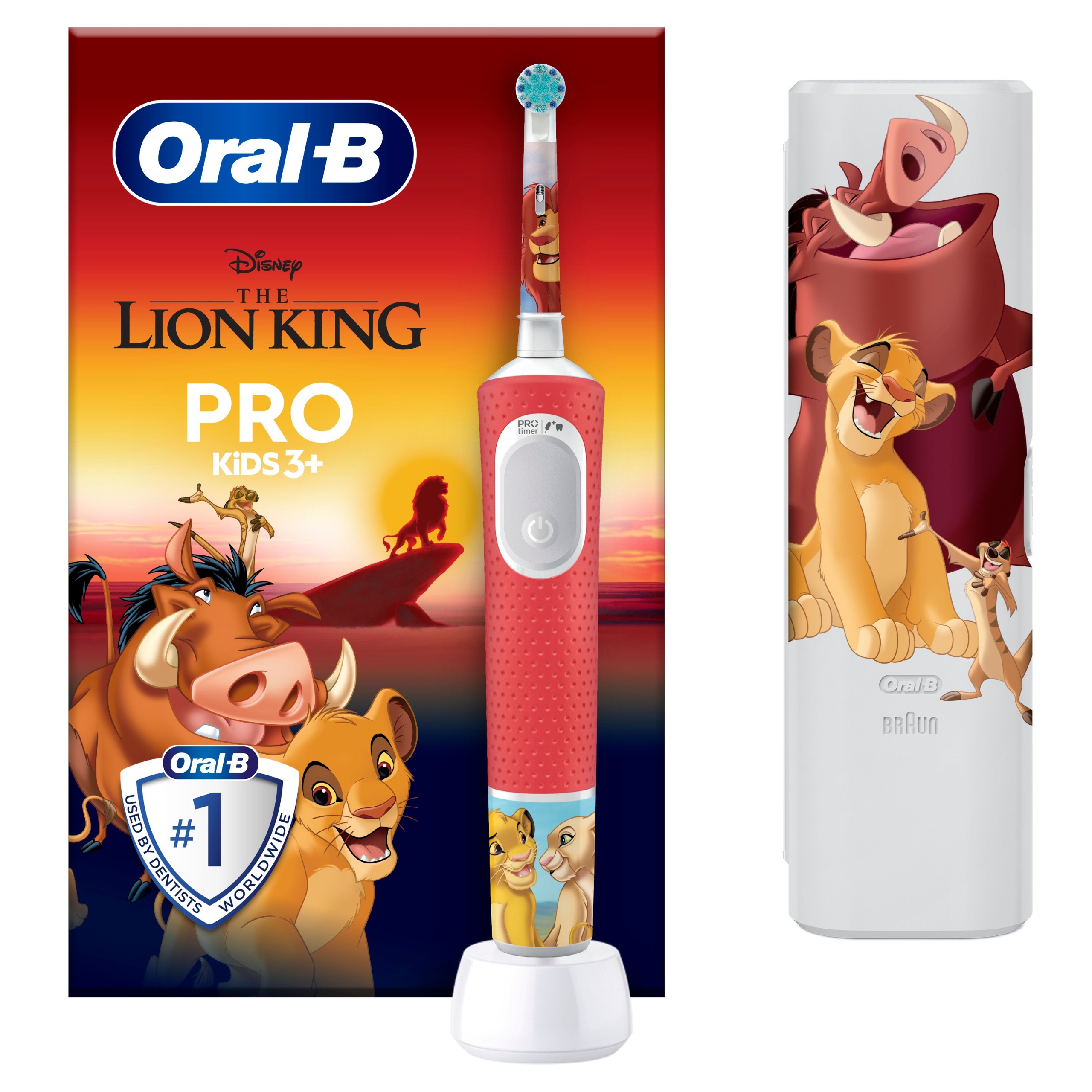 Oral-B elektryczna szczoteczka do zębów Pro Kids Król Lew dla dzieci z etui