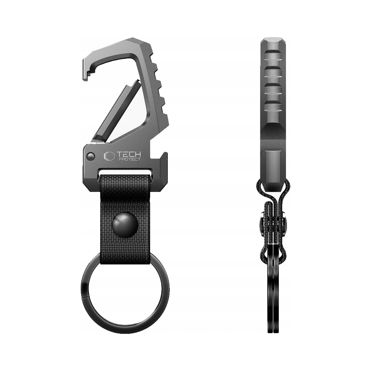 Tech- Protect Slidelock Carabiner Keychain Gunmetal Tech- Protect