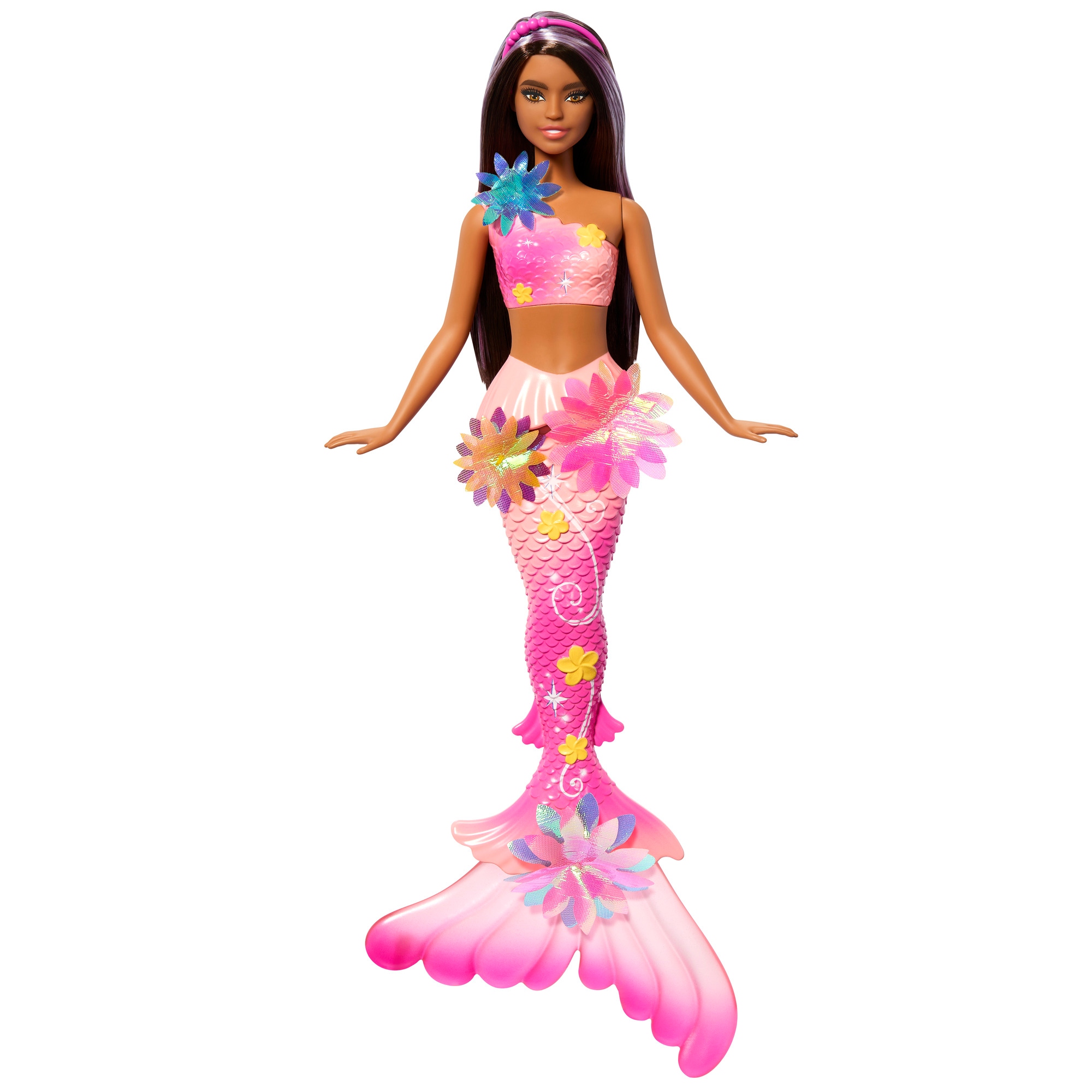 Barbie Hableány Virágzó virágok Barna játékbaba 3+ funkcióval