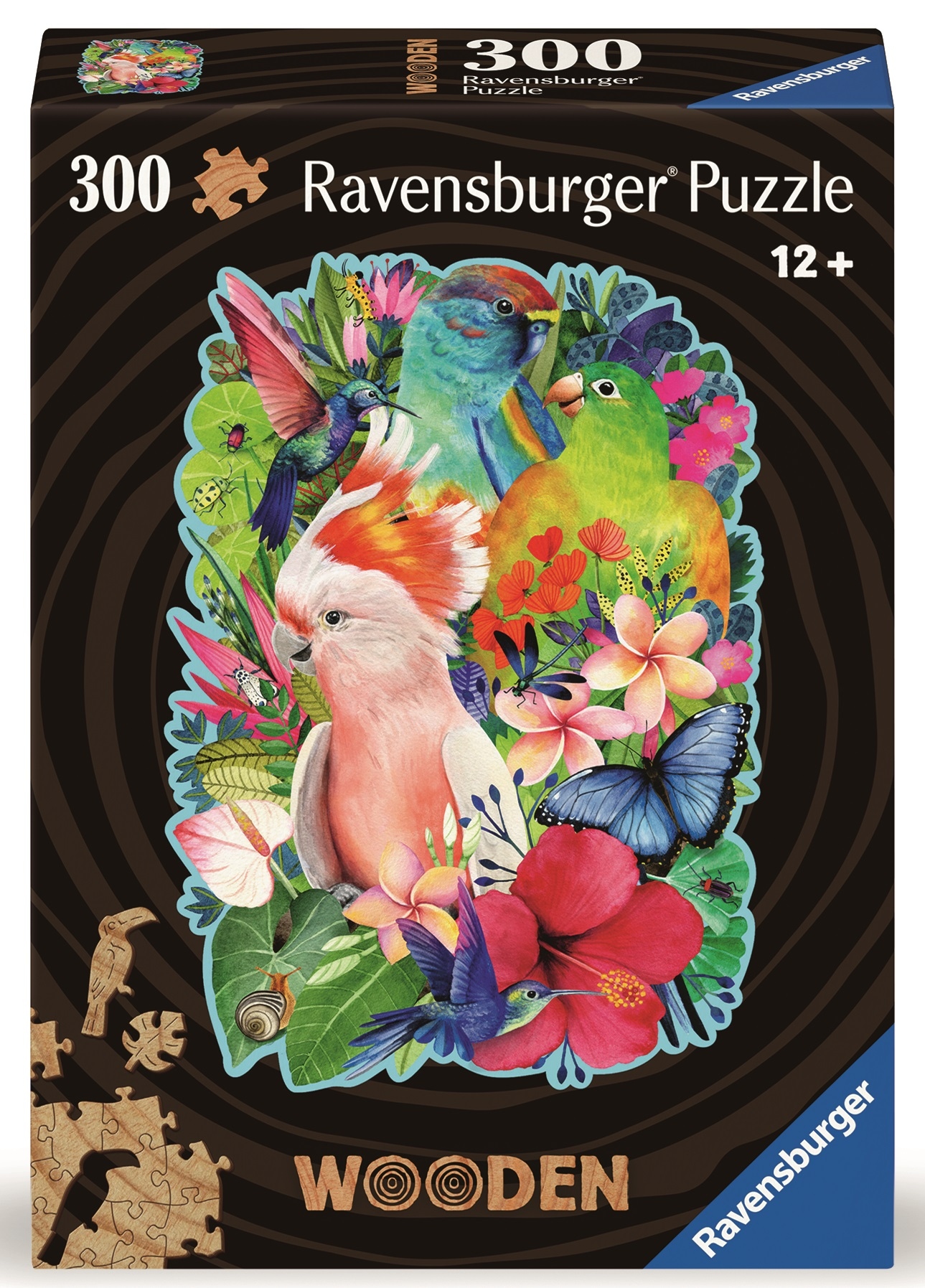 Ravensburger 120007609 Drewniane puzzle Kolorowe papugi Ravensburger